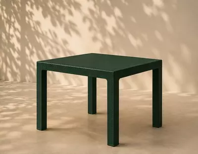 Olinadigan shisha yuzali kvadrat “PREMIUM” plastik stoli Chakana savdo